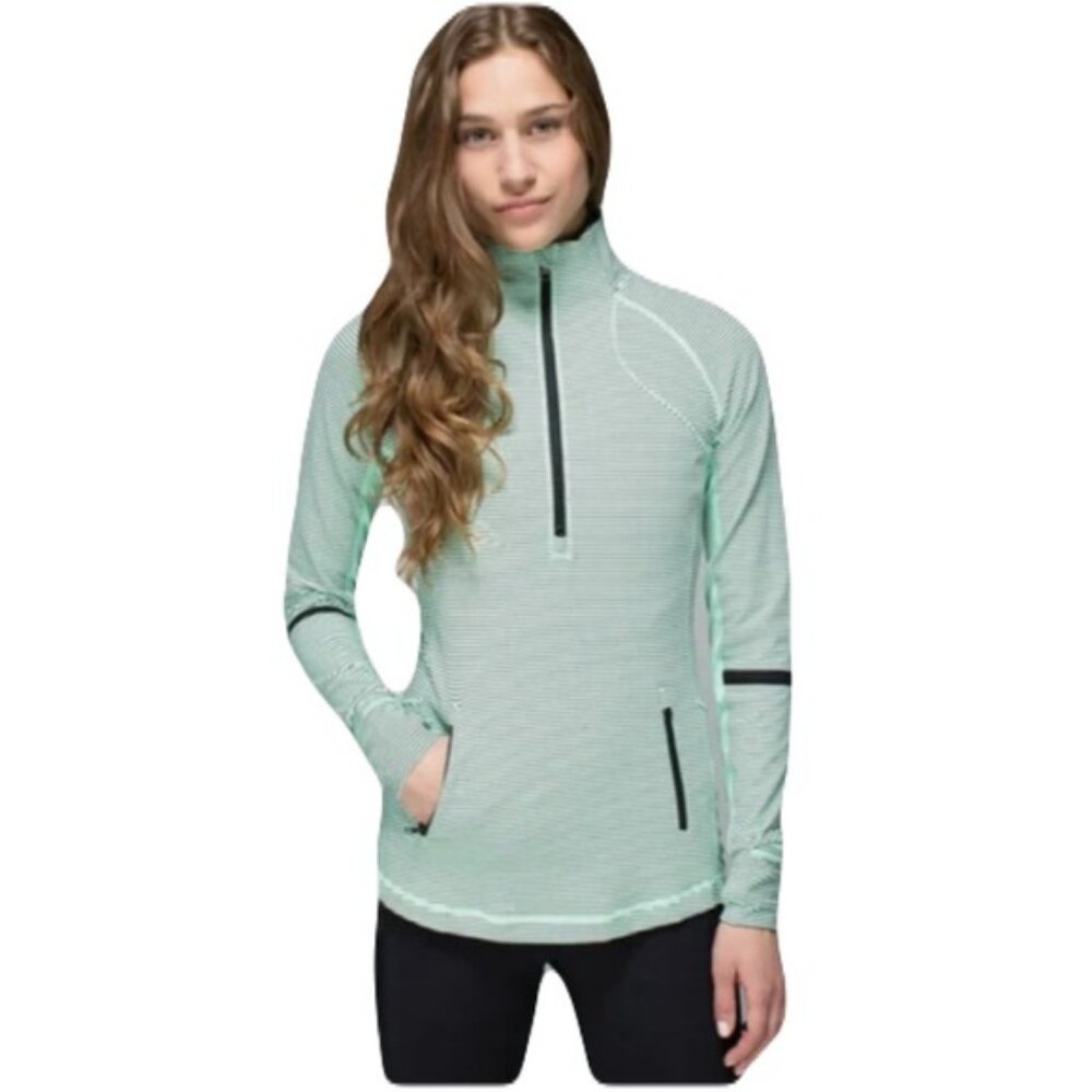 Lululemon Race With Grace 1/2 Zip Stripe Pullover Size 4 - Picture 2 of 3